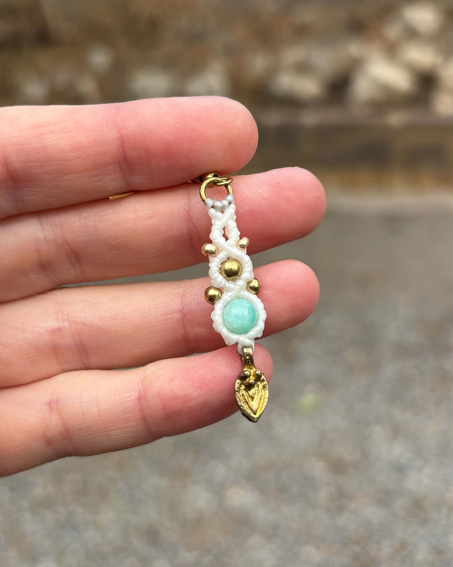 Amazonite Macrame Drop Earrings - Made To Order
