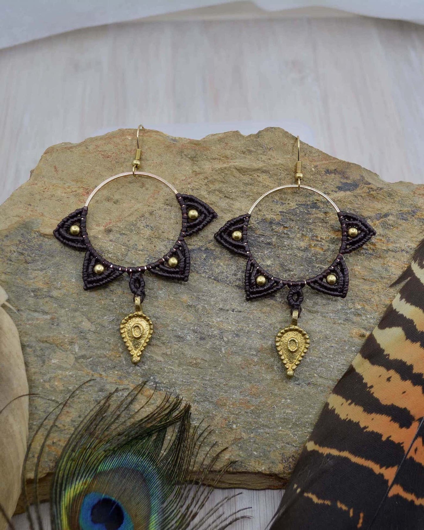 Big Macrame Mandala Earrings - Made To Order