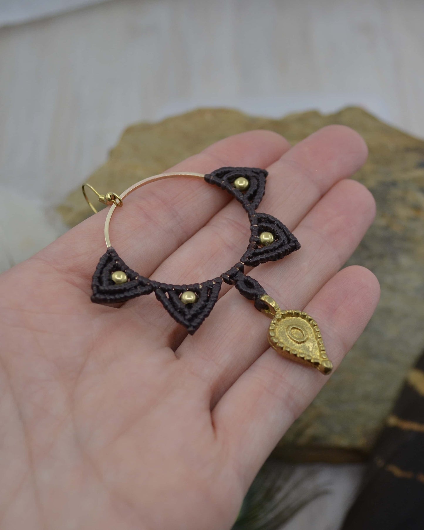Big Macrame Mandala Earrings - Made To Order