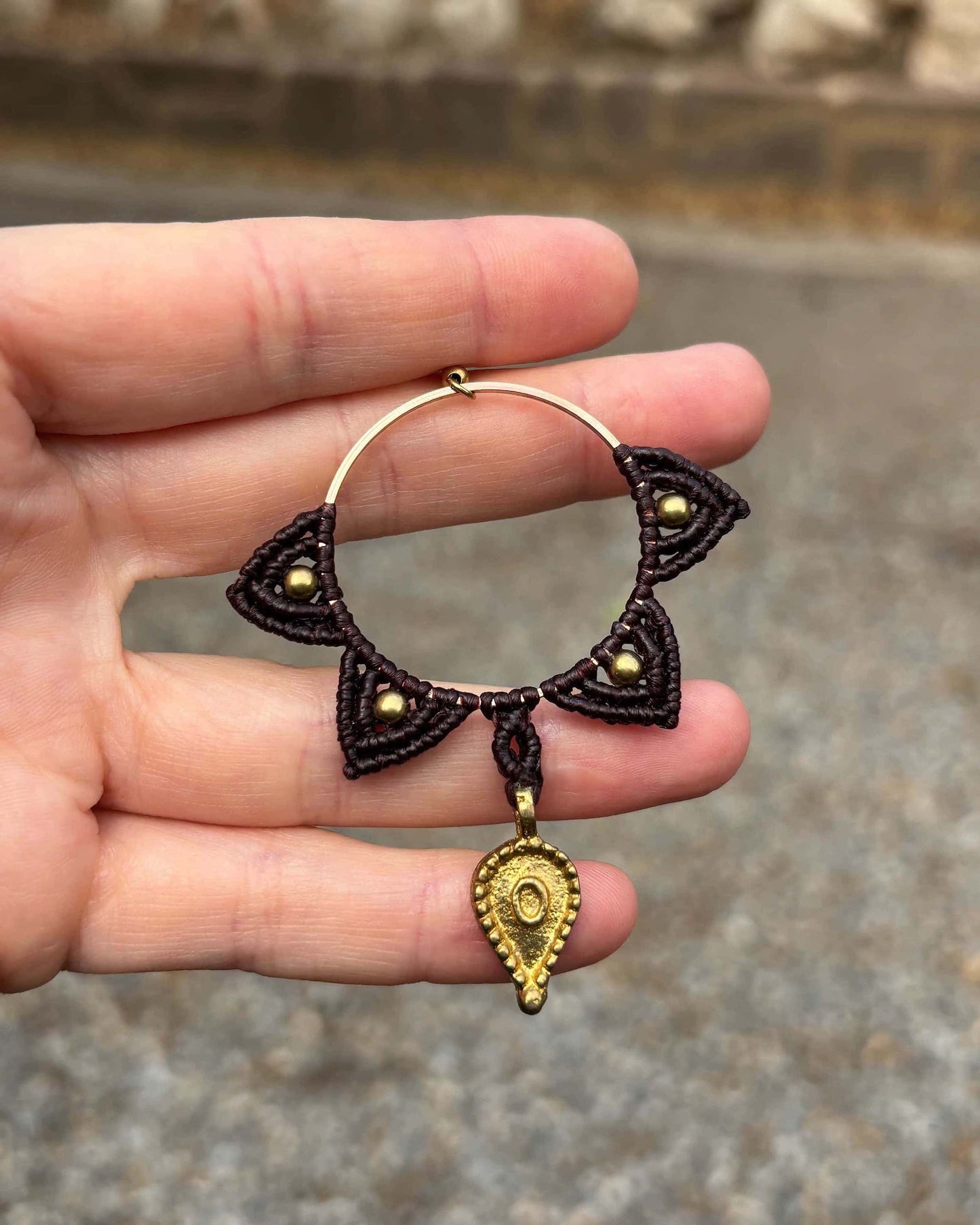 Big Macrame Mandala Earrings - Made To Order
