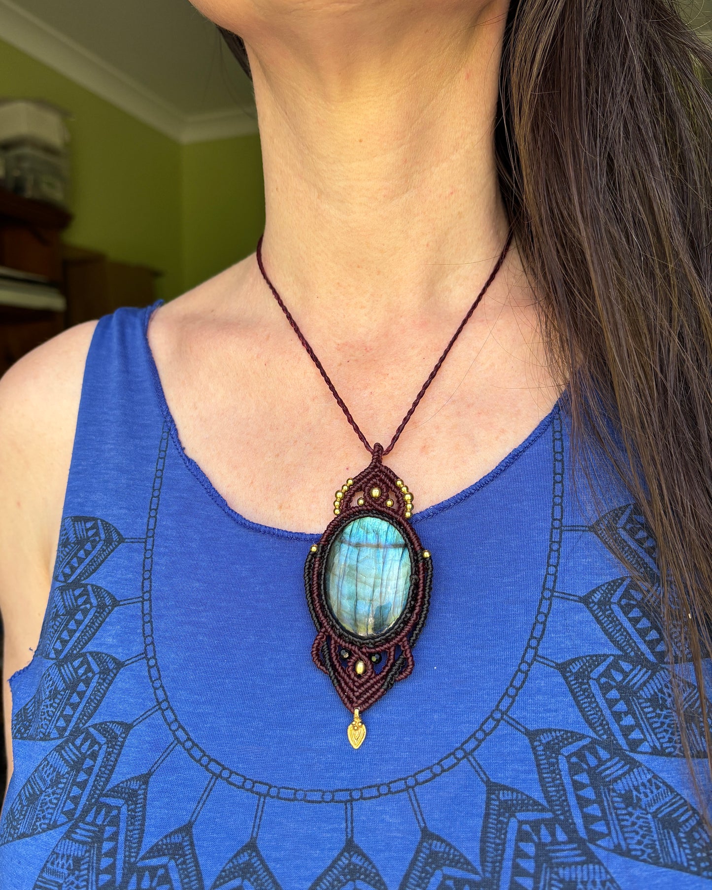Labradorite Macrame Amulet Pendant