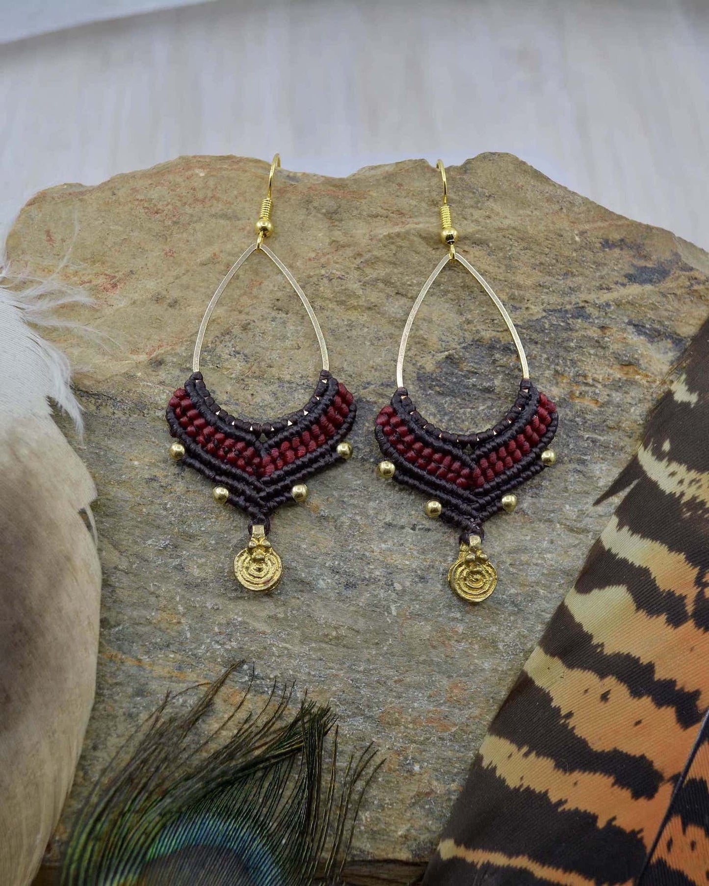 Macrame Teardrop Earrings - Made To Order