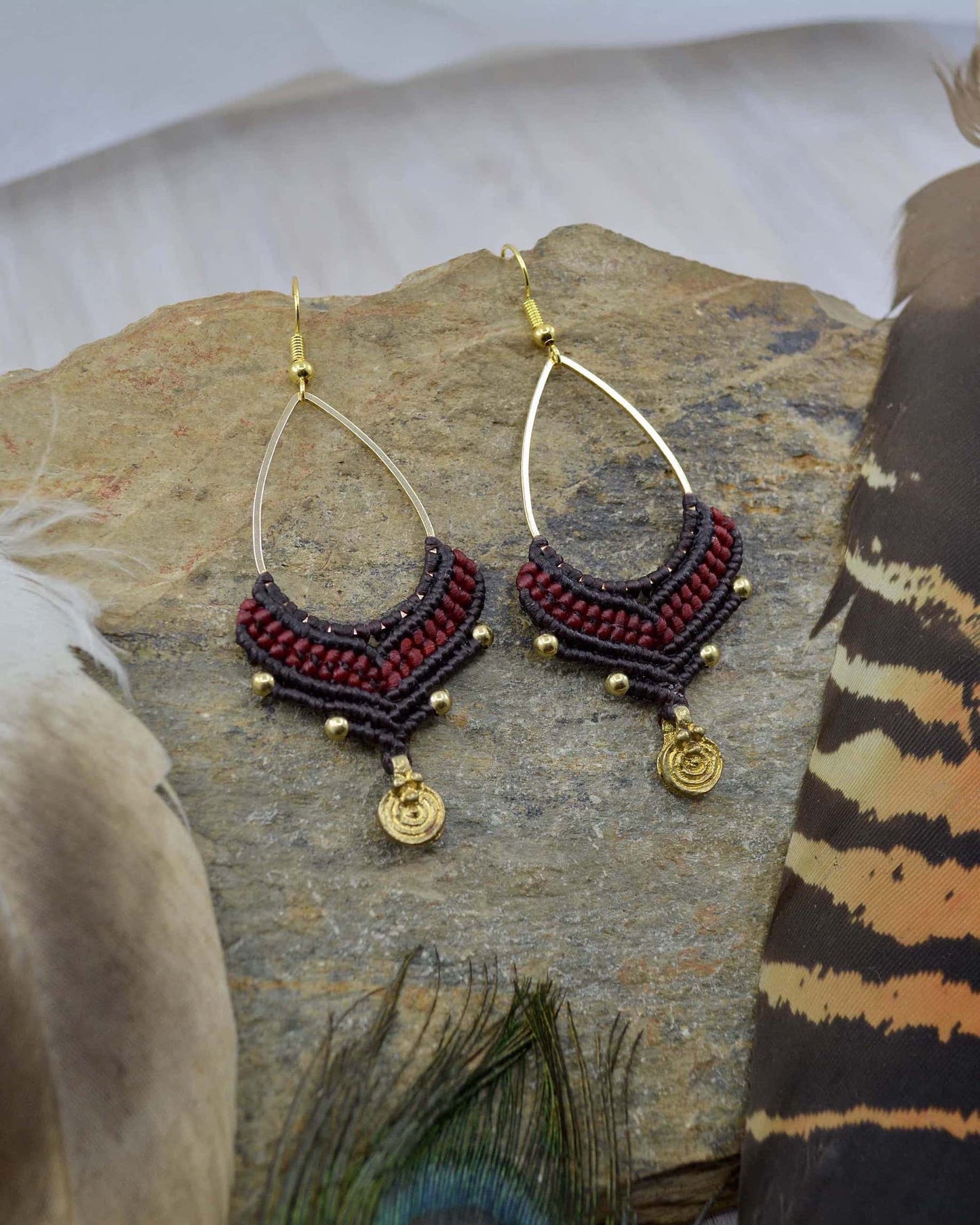 Macrame Teardrop Earrings - Made To Order