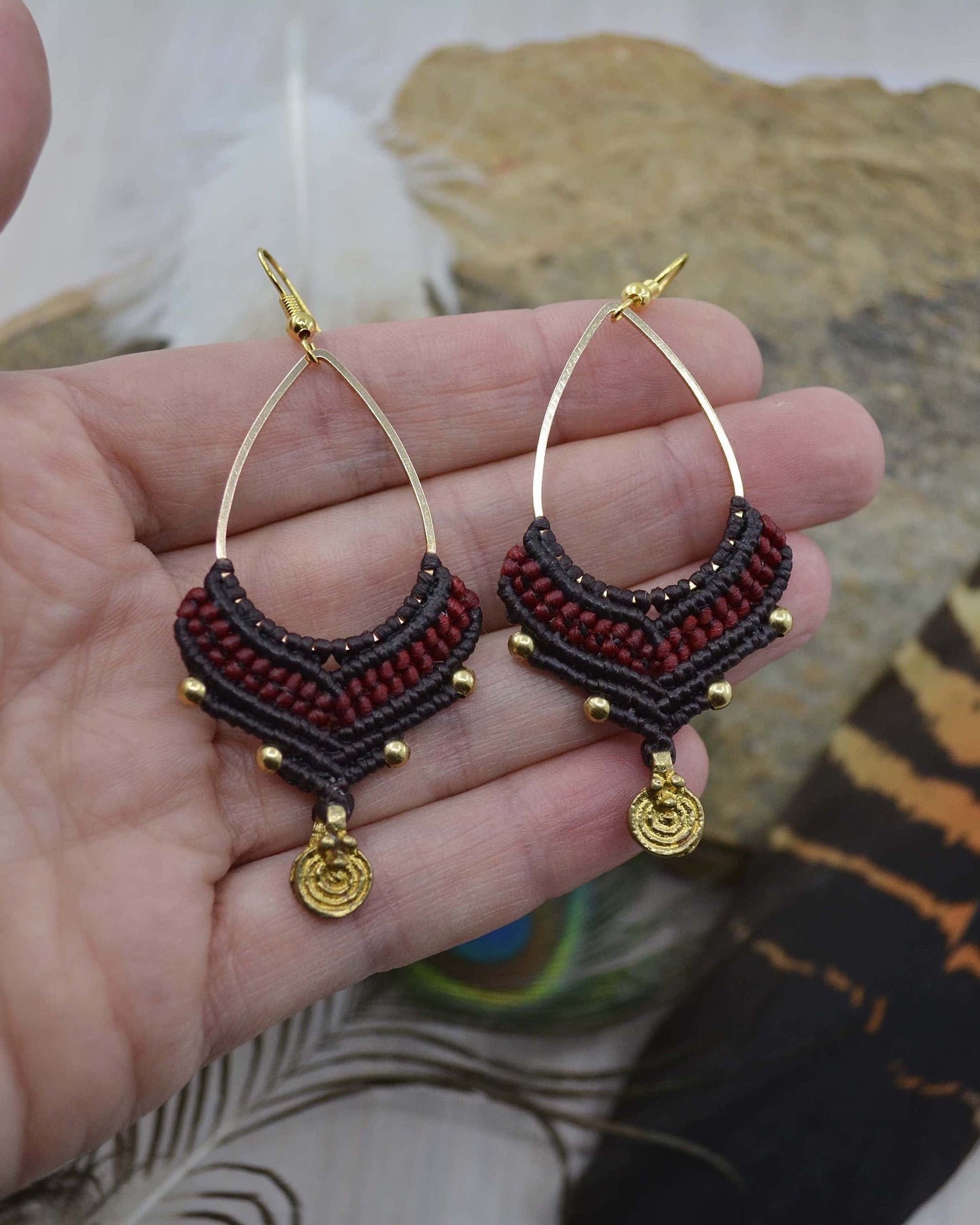 Macrame Teardrop Earrings - Made To Order