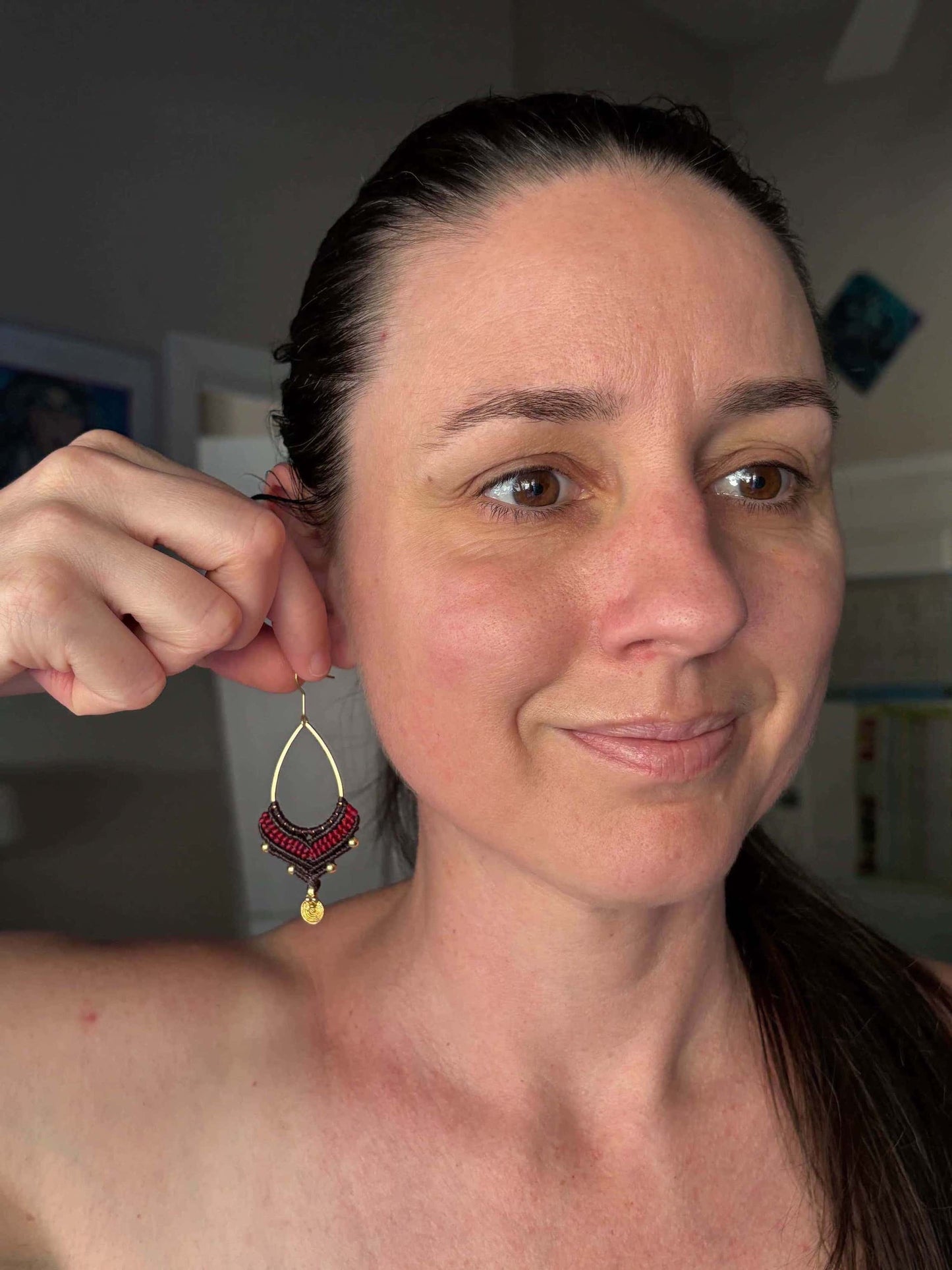 Macrame Teardrop Earrings - Made To Order