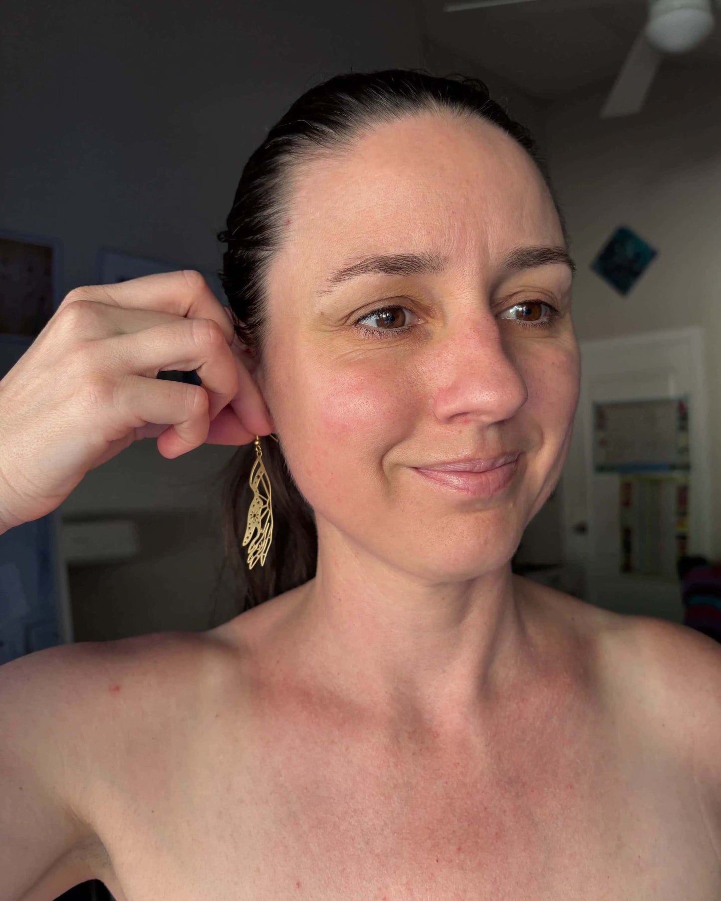 Mystic Healing Hands Brass Earrings