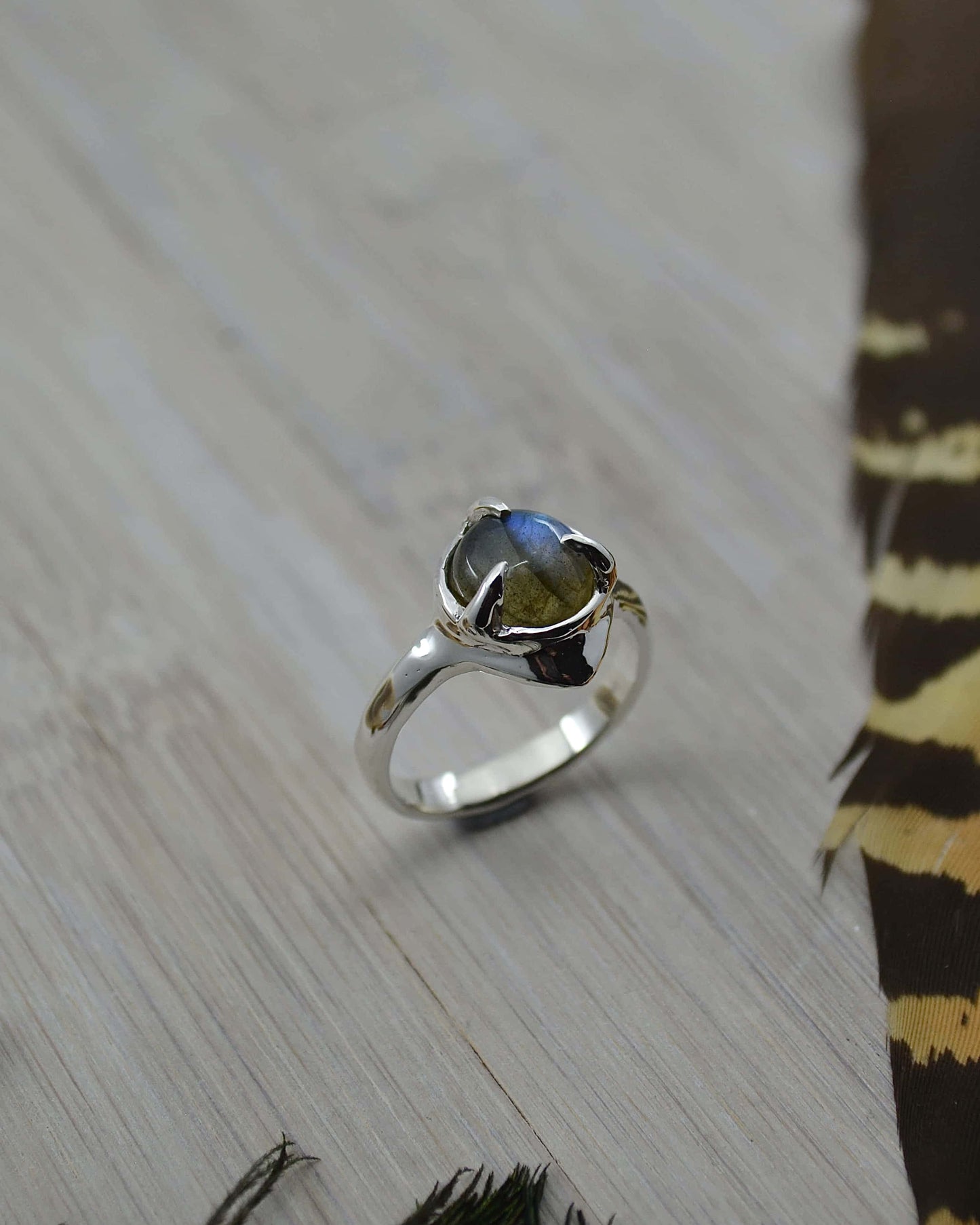 Blue Labradorite Sterling Silver Ring - 7.75 US