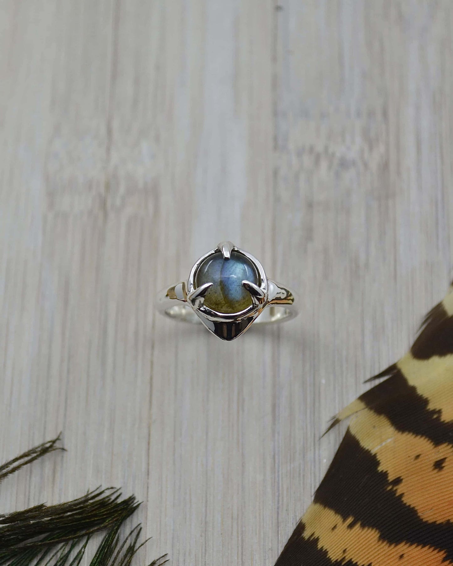 Blue Labradorite Sterling Silver Ring - 7.75 US