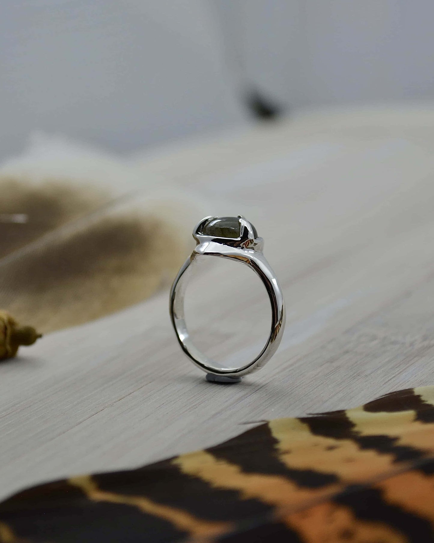 Blue Labradorite Sterling Silver Ring - 7.75 US