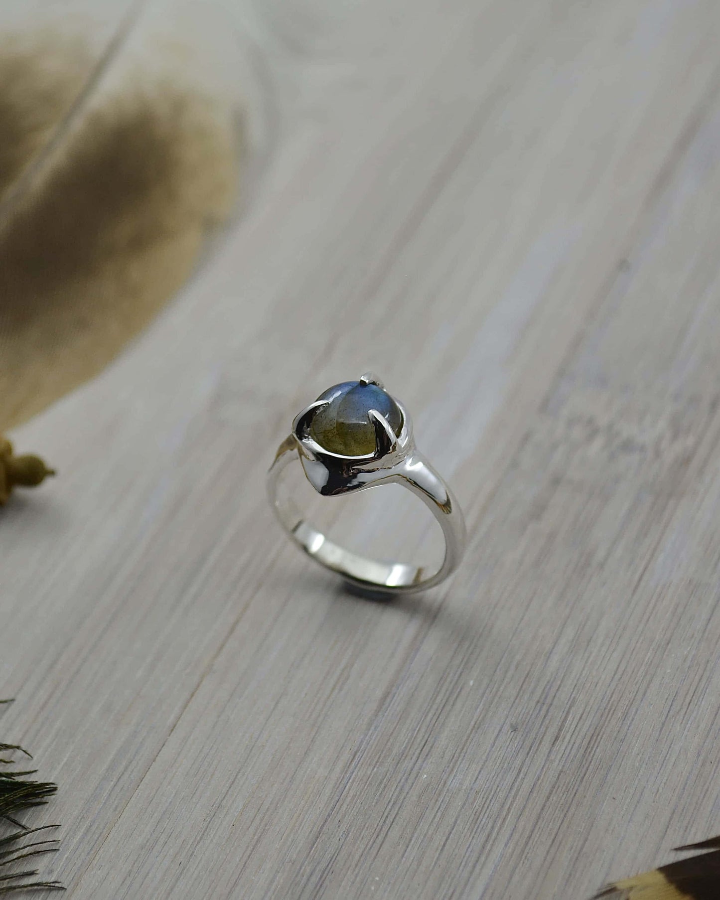 Blue Labradorite Sterling Silver Ring - 7.75 US