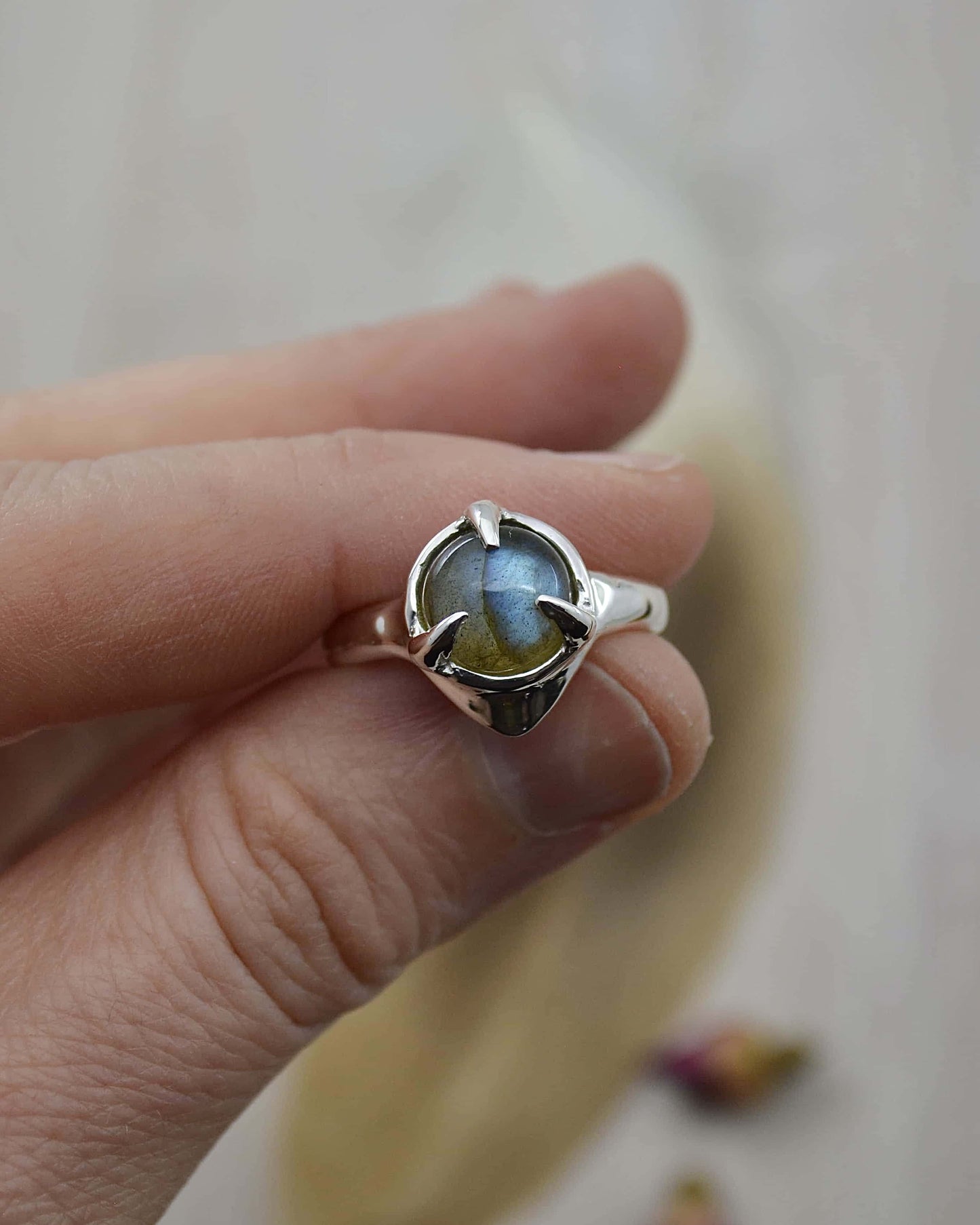 Blue Labradorite Sterling Silver Ring - 7.75 US