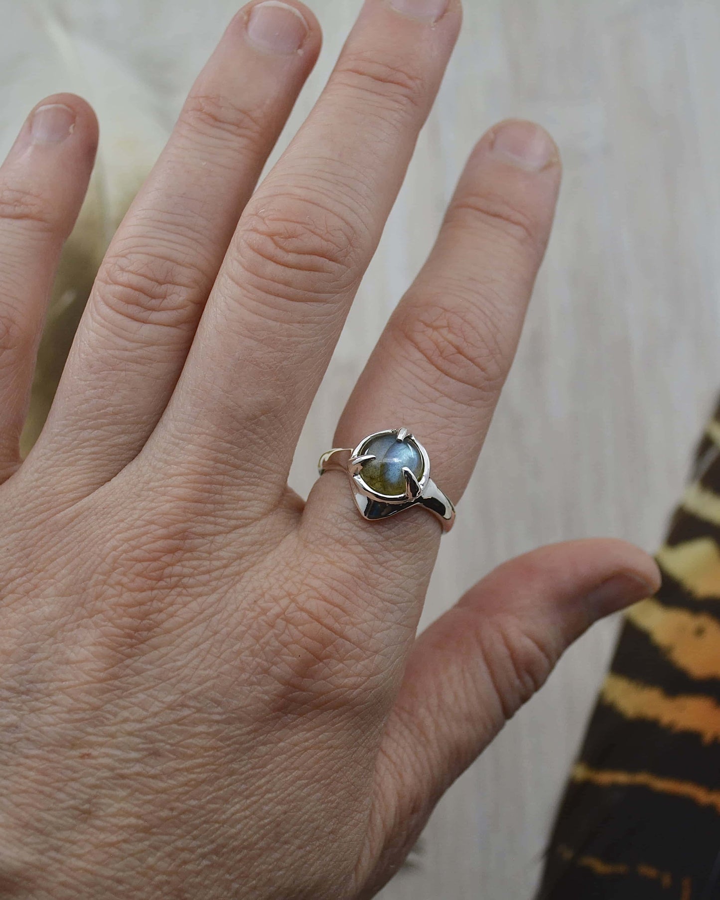 Blue Labradorite Sterling Silver Ring - 7.75 US