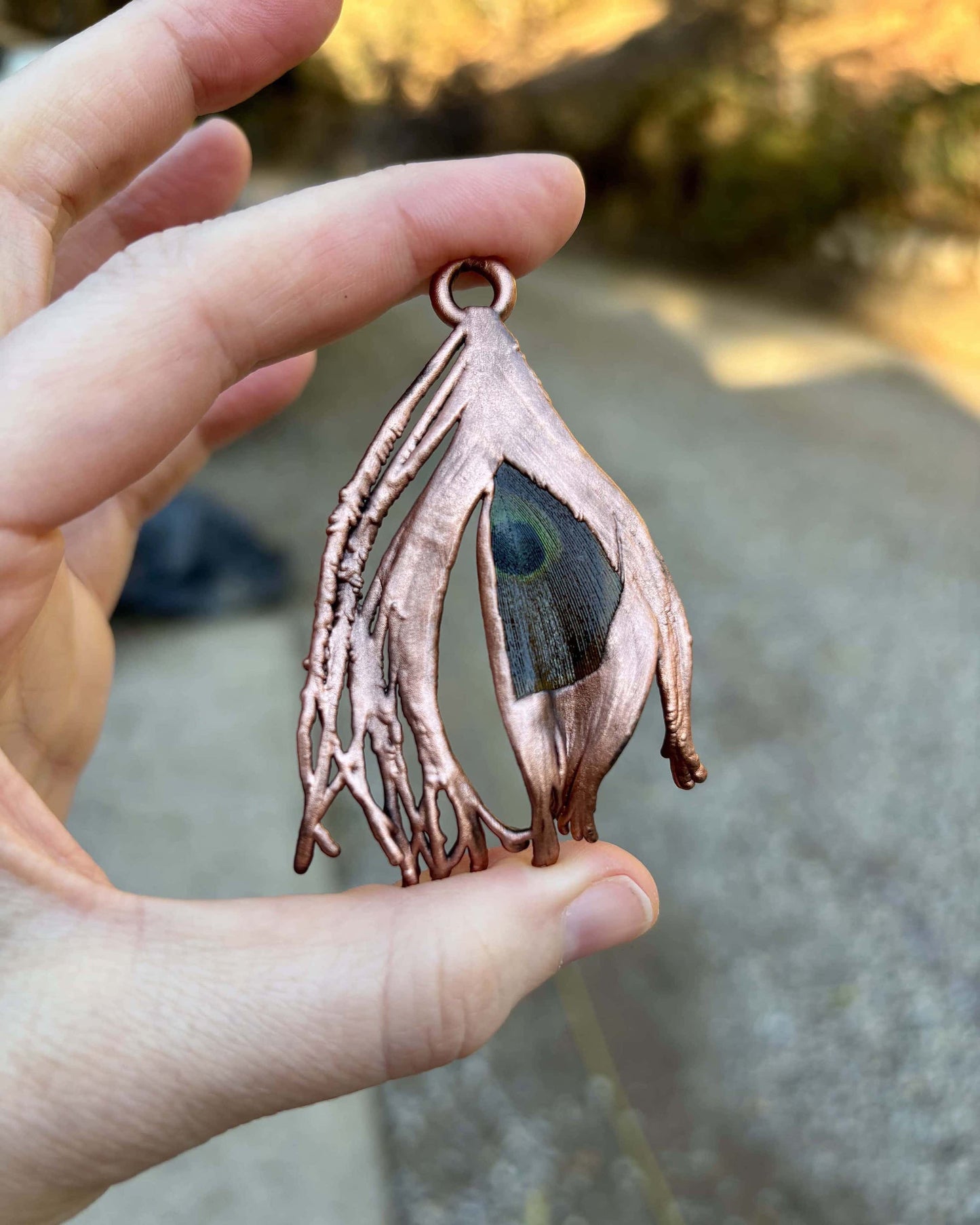 REAL Peacock Feather - Electroformed