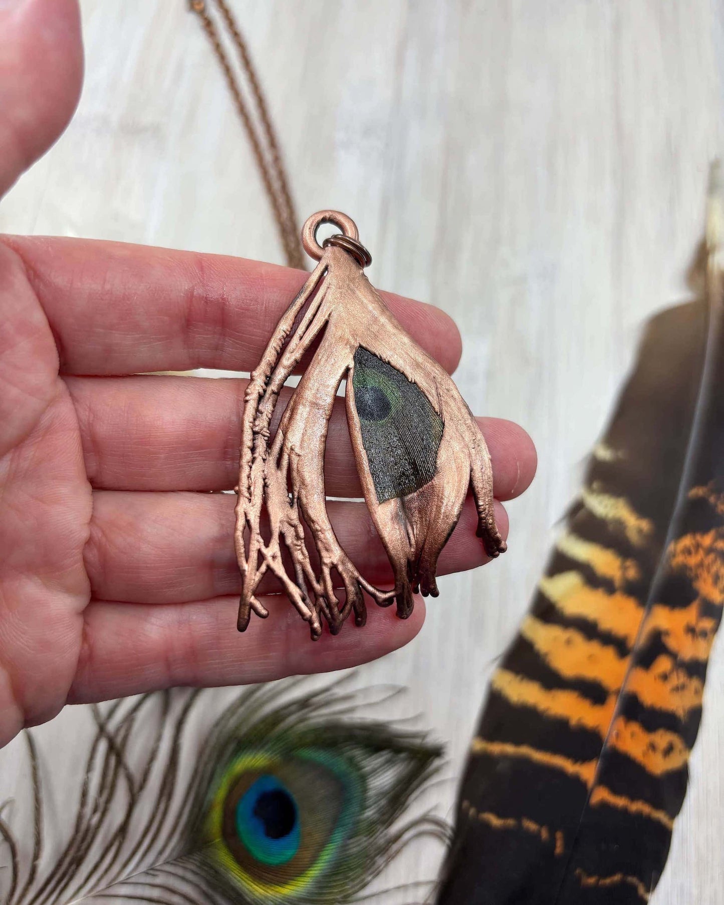 REAL Peacock Feather - Electroformed