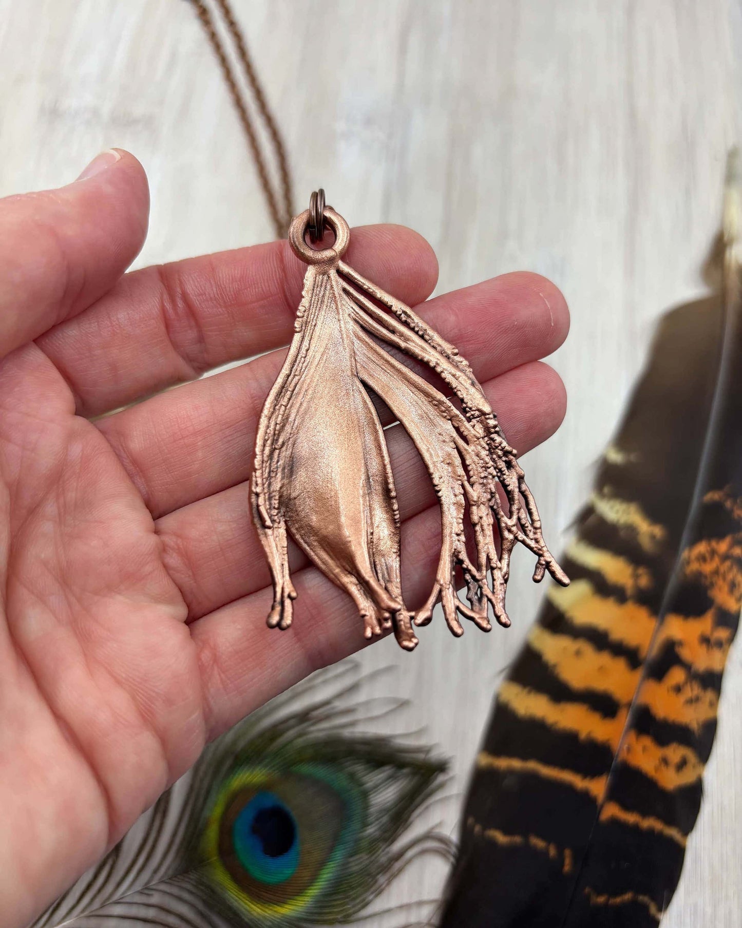 REAL Peacock Feather - Electroformed
