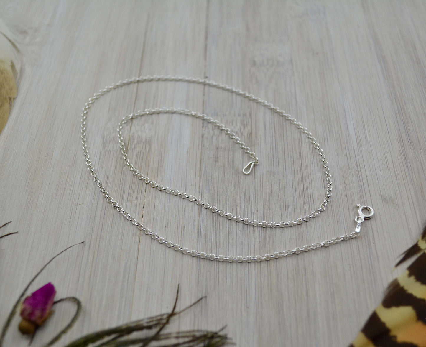 Crescent Moon Garnet Sterling Silver Pendant