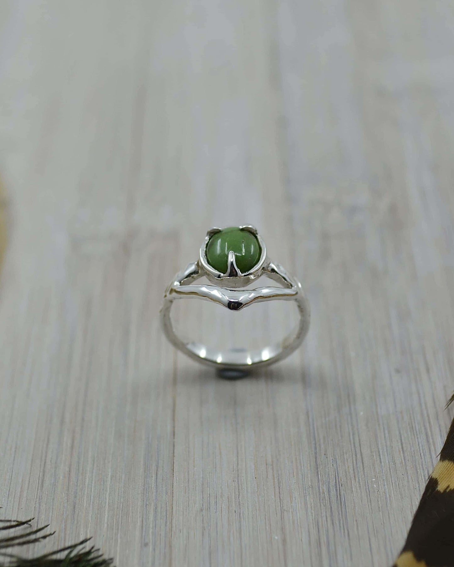 Sterling Silver Sonoran Gold Green Turquoise Ring - 7 US