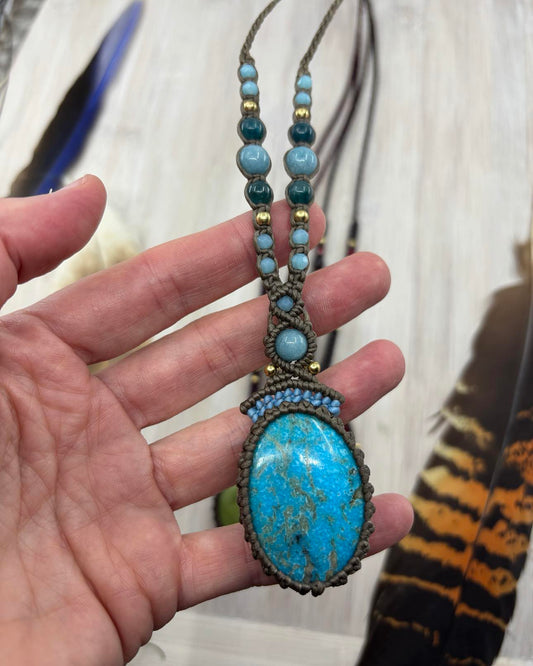 Turquoise Macrame Necklace