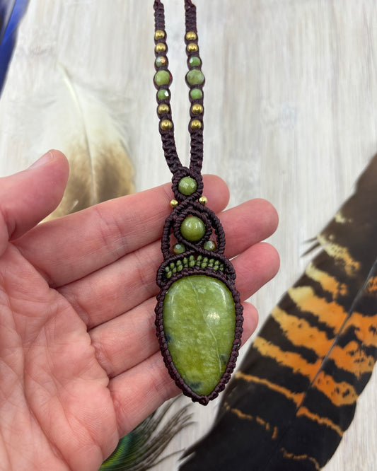 Serpentine Macrame Necklace