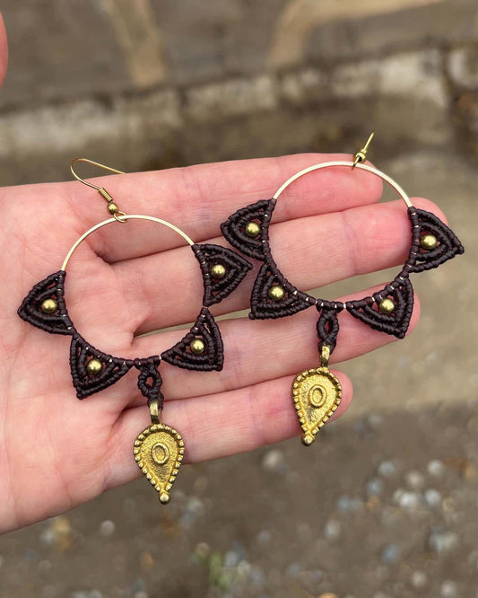Big Macrame Mandala Earrings - Made To Order
