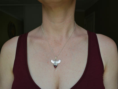 Sterling Silver Egyptian Goddess Garnet Necklace