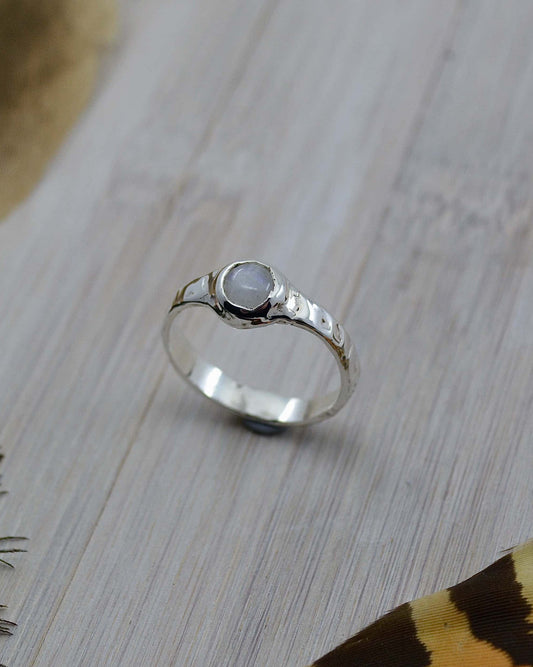 Sterling Silver Rainbow Moonstone Molten Ring - 9.5 US