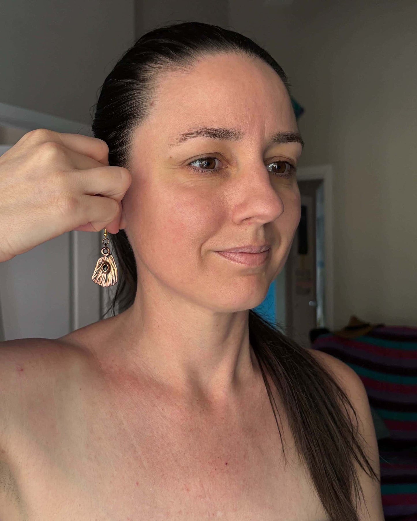 Garnet Real Butterfly Wing Earrings - Copper