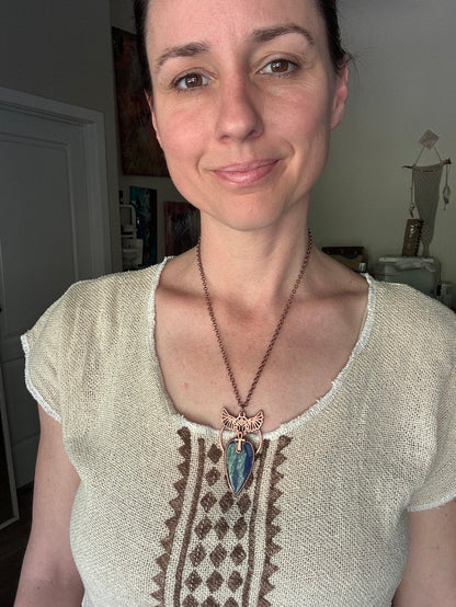 Scarab Necklace with Lapis Lazuli & Ankh - Electroformed