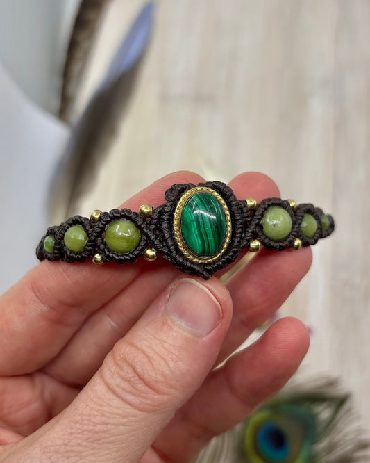 Malachite Macrame Bracelet