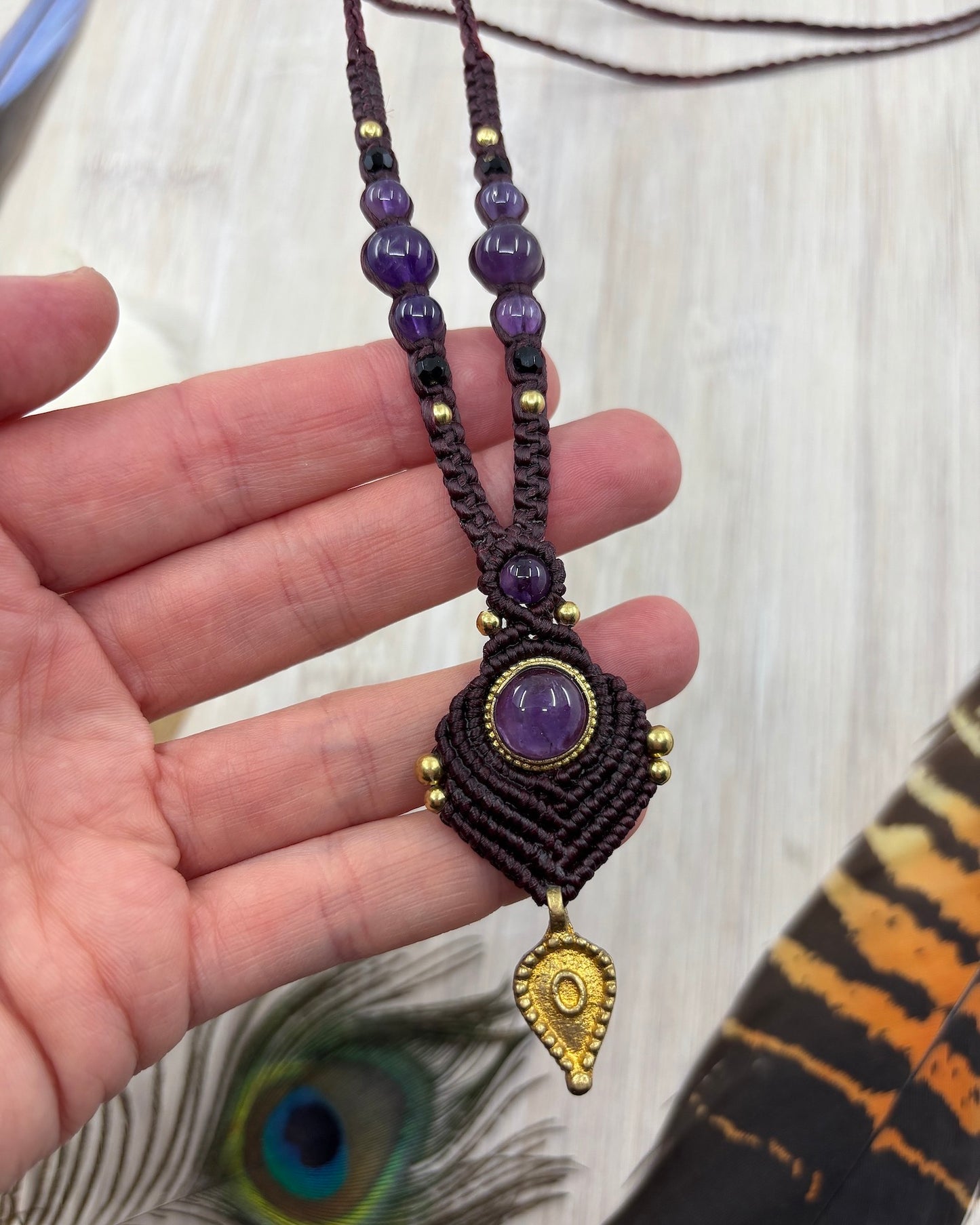 Amethyst Macrame Necklace