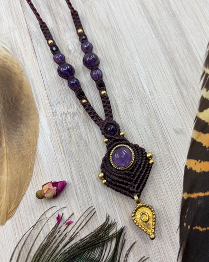 Amethyst Macrame Necklace