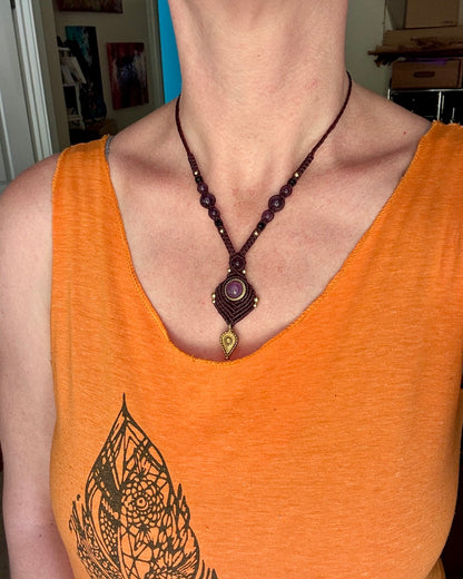 Amethyst Macrame Necklace