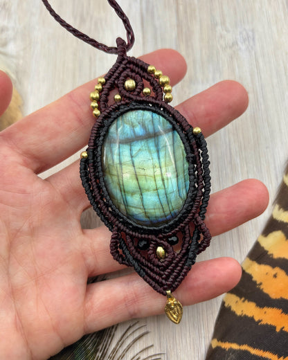 Labradorite Macrame Amulet Pendant