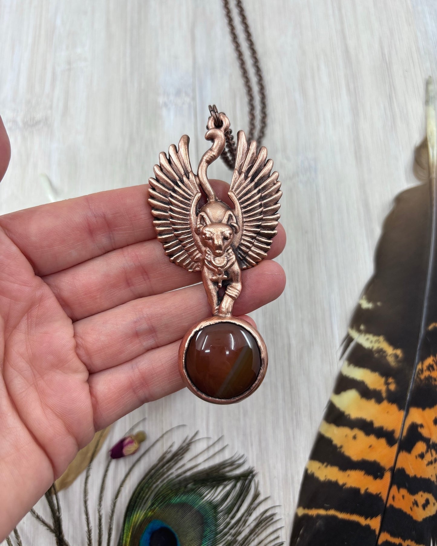 Carnelian Bastet Egyptian Pendant - Made To Order