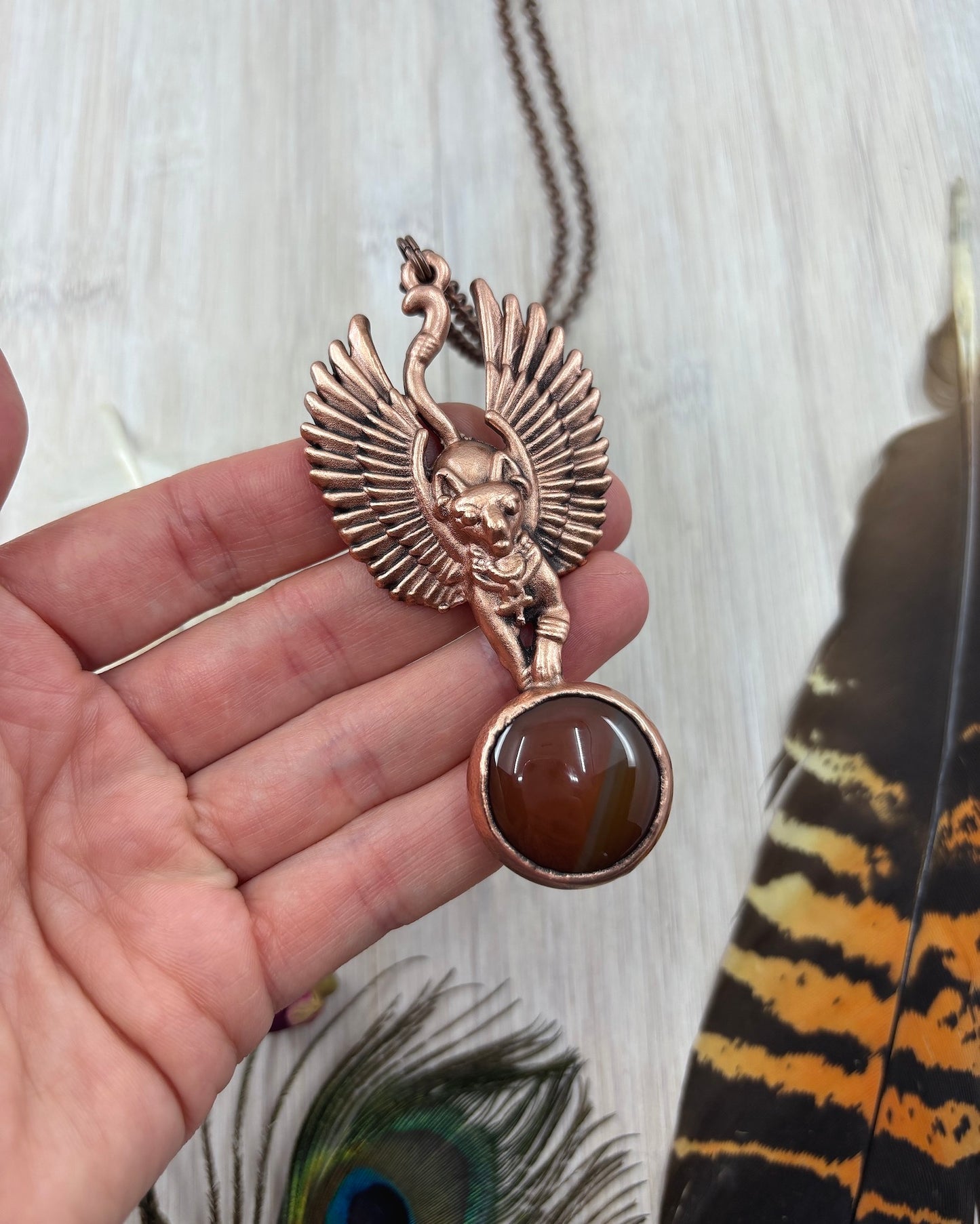 Carnelian Bastet Egyptian Pendant - Made To Order