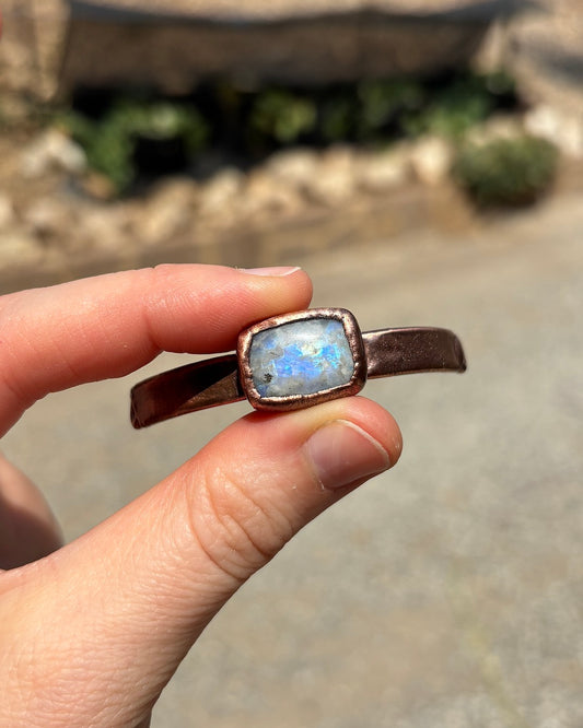 Rainbow Moonstone Copper Bracelet