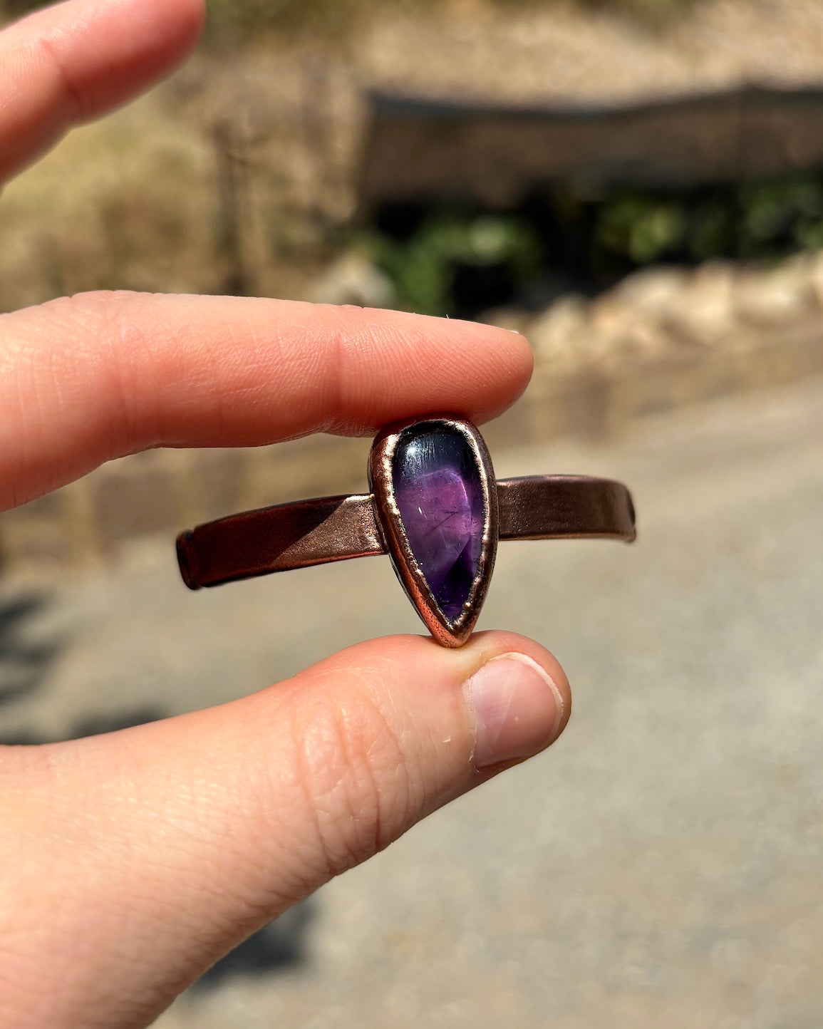 Amethyst Copper Bracelet