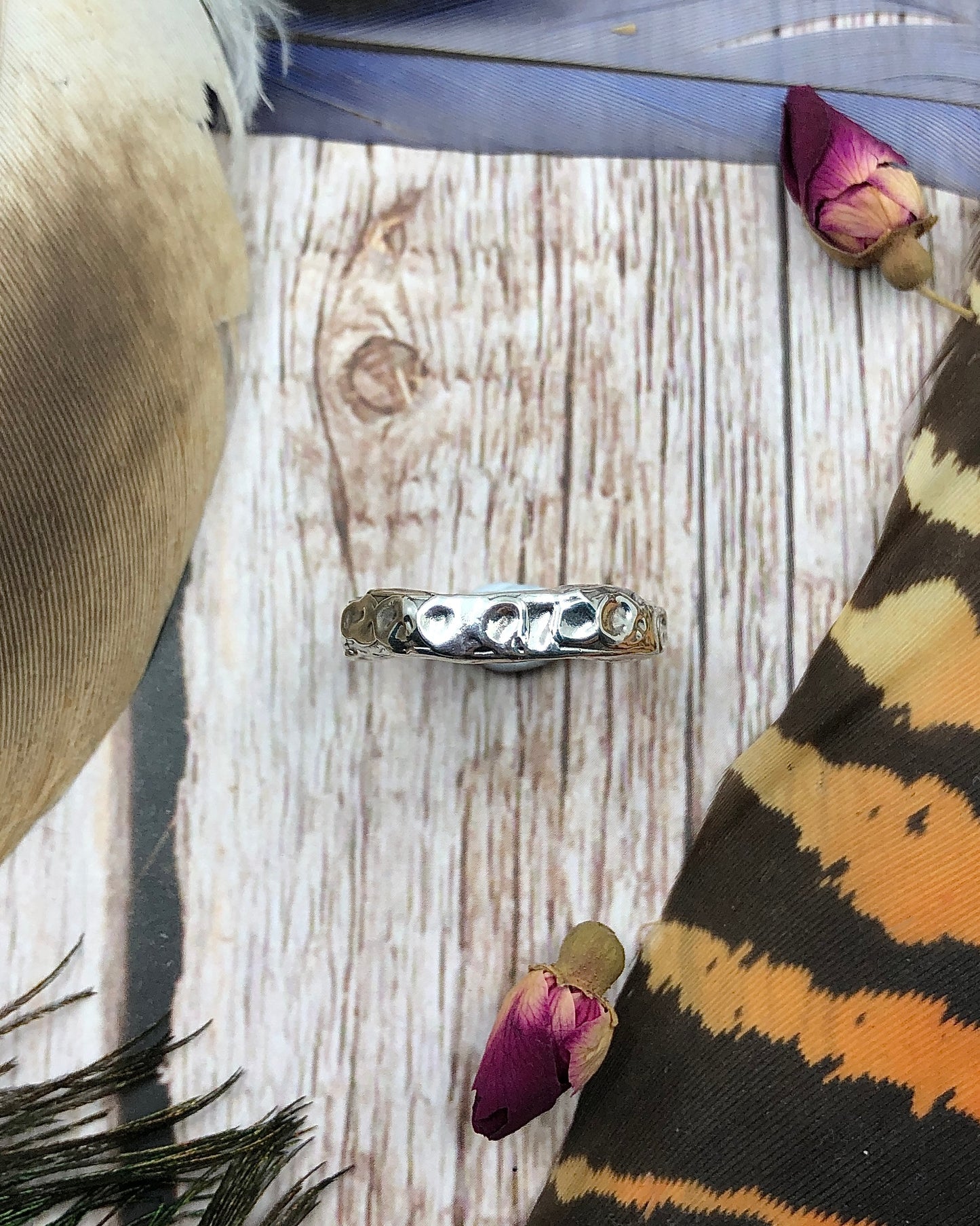 Sterling Silver Molten Band Ring - 8 US