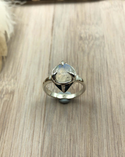 Sterling Silver Rainbow Moonstone Ring - Made To Order