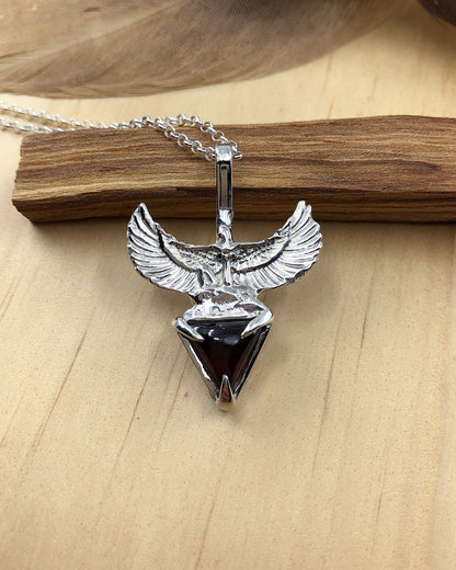 Sterling Silver Egyptian Goddess Garnet Pendant