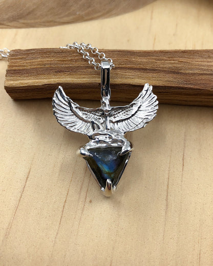 Sterling Silver Egyptian Goddess Labradorite Necklace