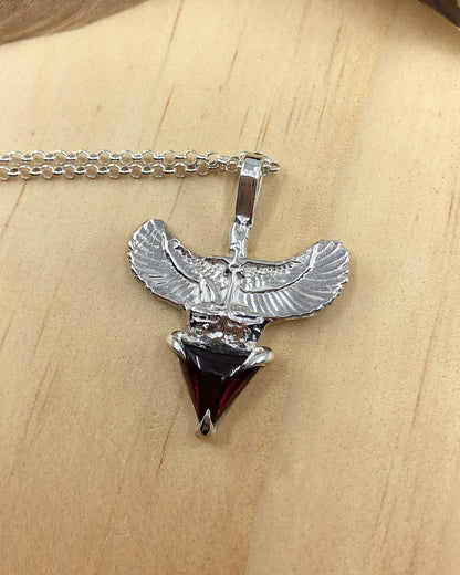 Sterling Silver Egyptian Goddess Garnet Necklace