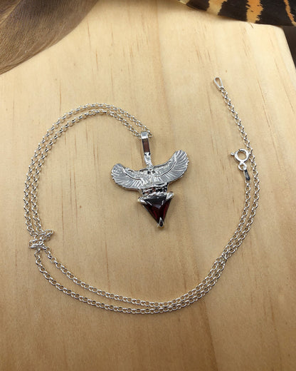 Sterling Silver Egyptian Goddess Garnet Necklace