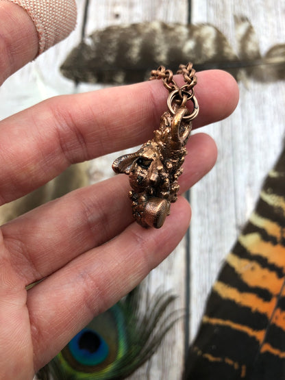 REAL Bee Pendant with Lavender & Labradorite - electroformed