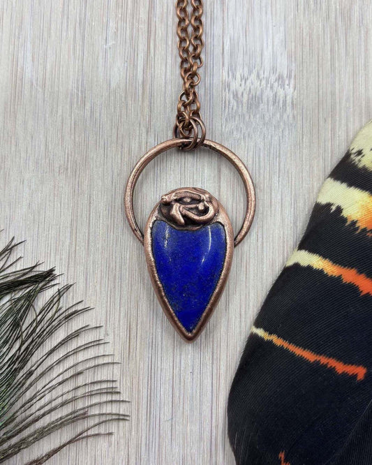 Lapis Lazuli Eye Of Horus Egyptian Copper Necklace