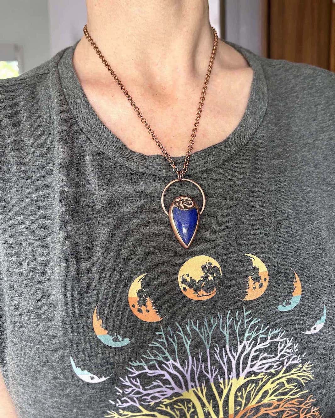 Lapis Lazuli Eye Of Horus Egyptian Copper Necklace