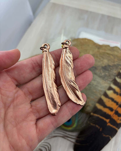 Real Feather Earrings - Copper (2)