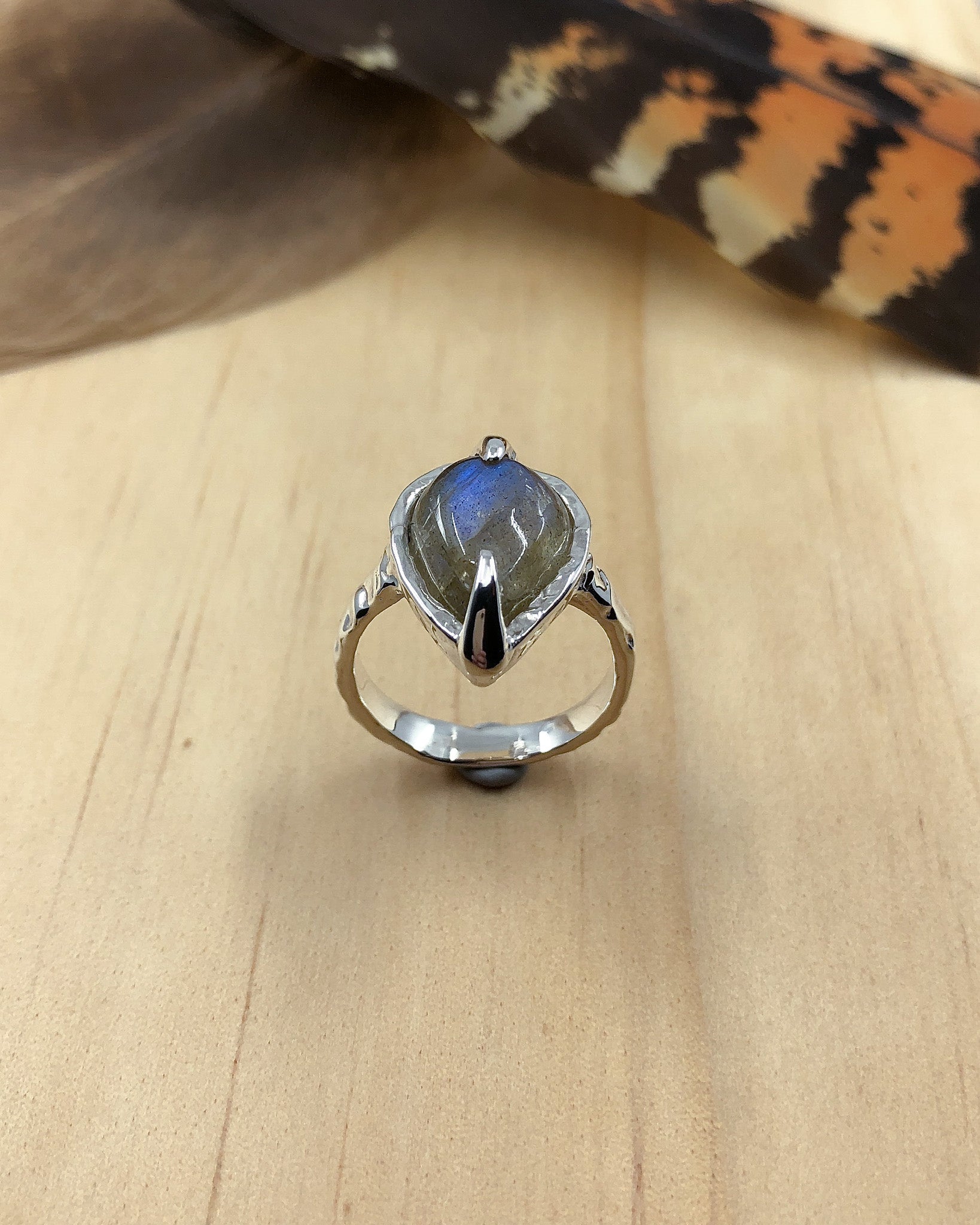 blue labradorite sterling silver ring