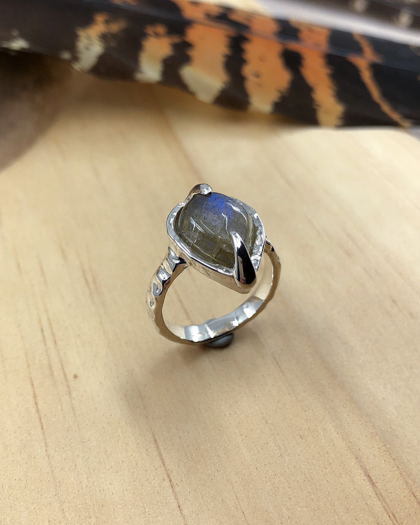 blue labradorite sterling silver ring