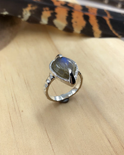 blue labradorite sterling silver ring